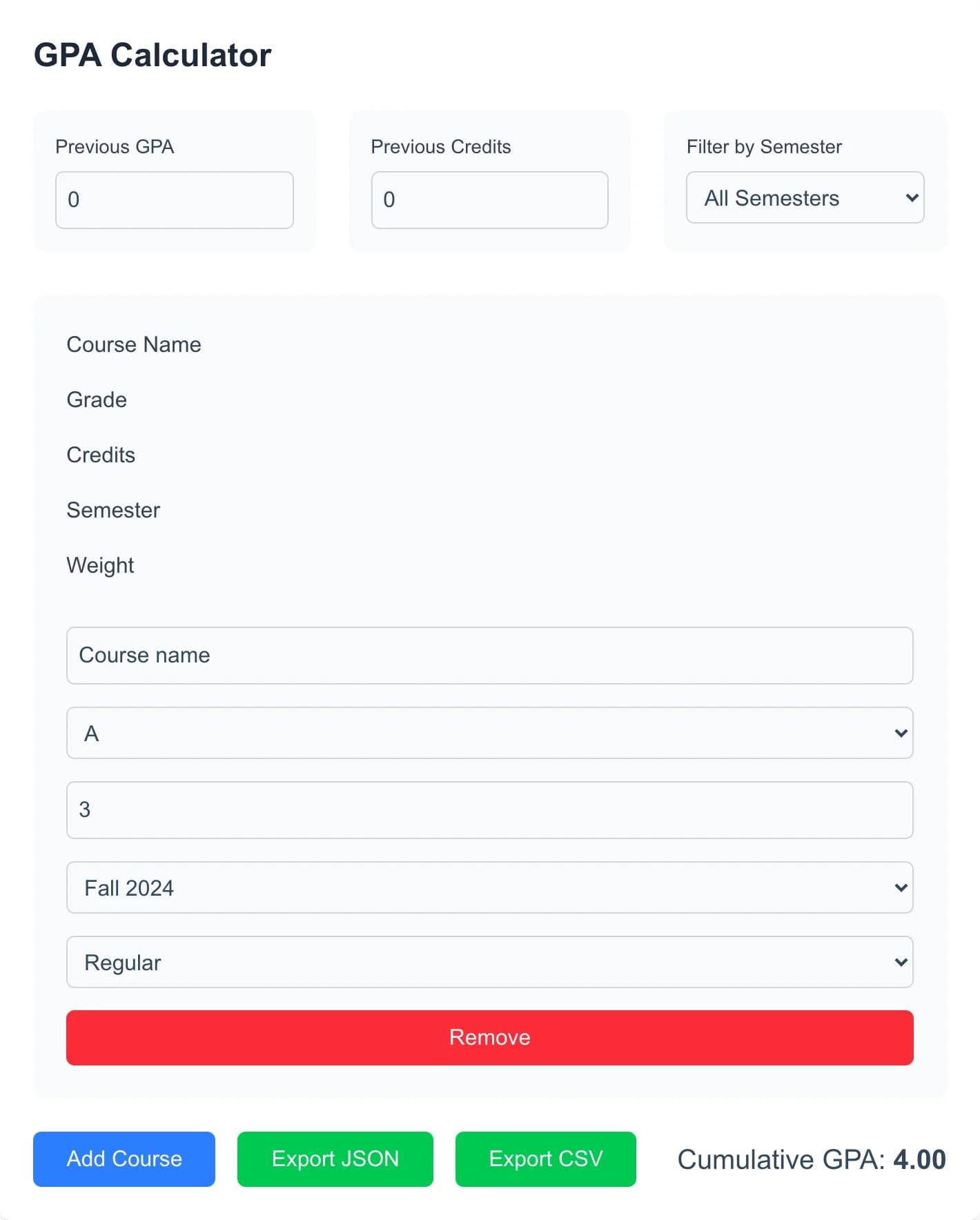 Free Online GPA Calculator - Calculate your GPA (Grade Point Average) online for free with our comprehensive 