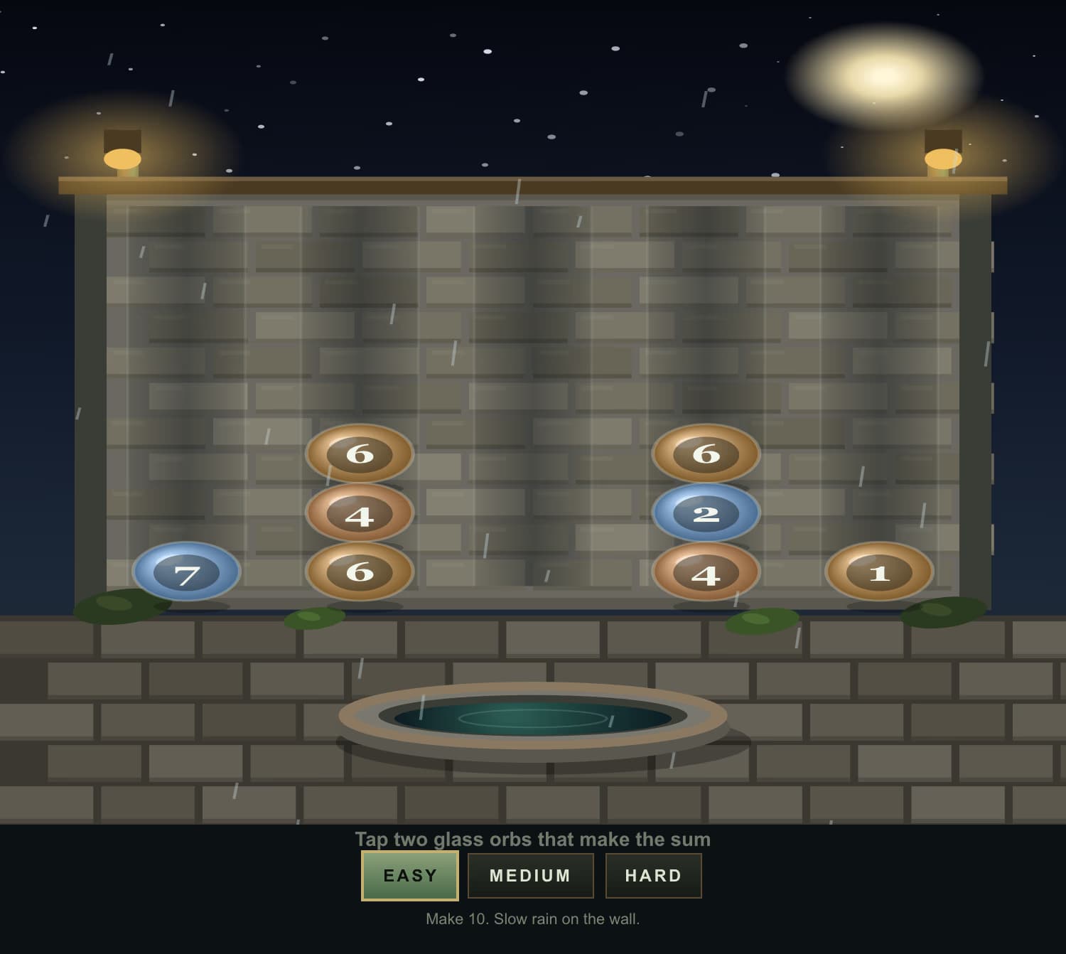 Das Additions-Spiel mit Glaskugeln