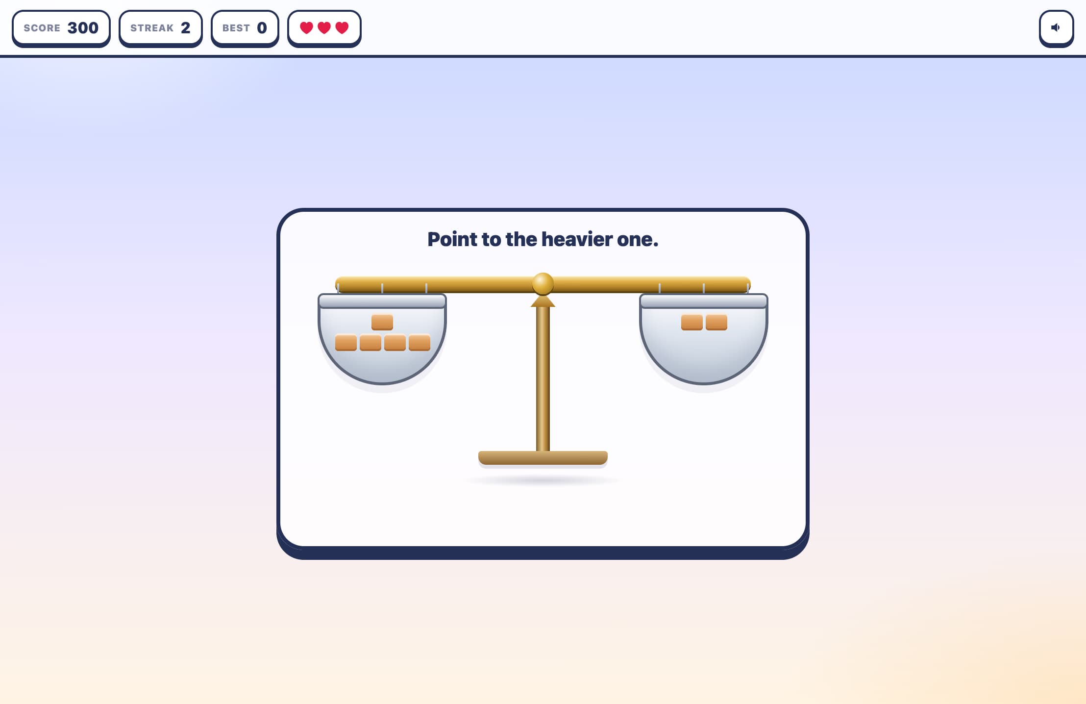 Point to the heavier one