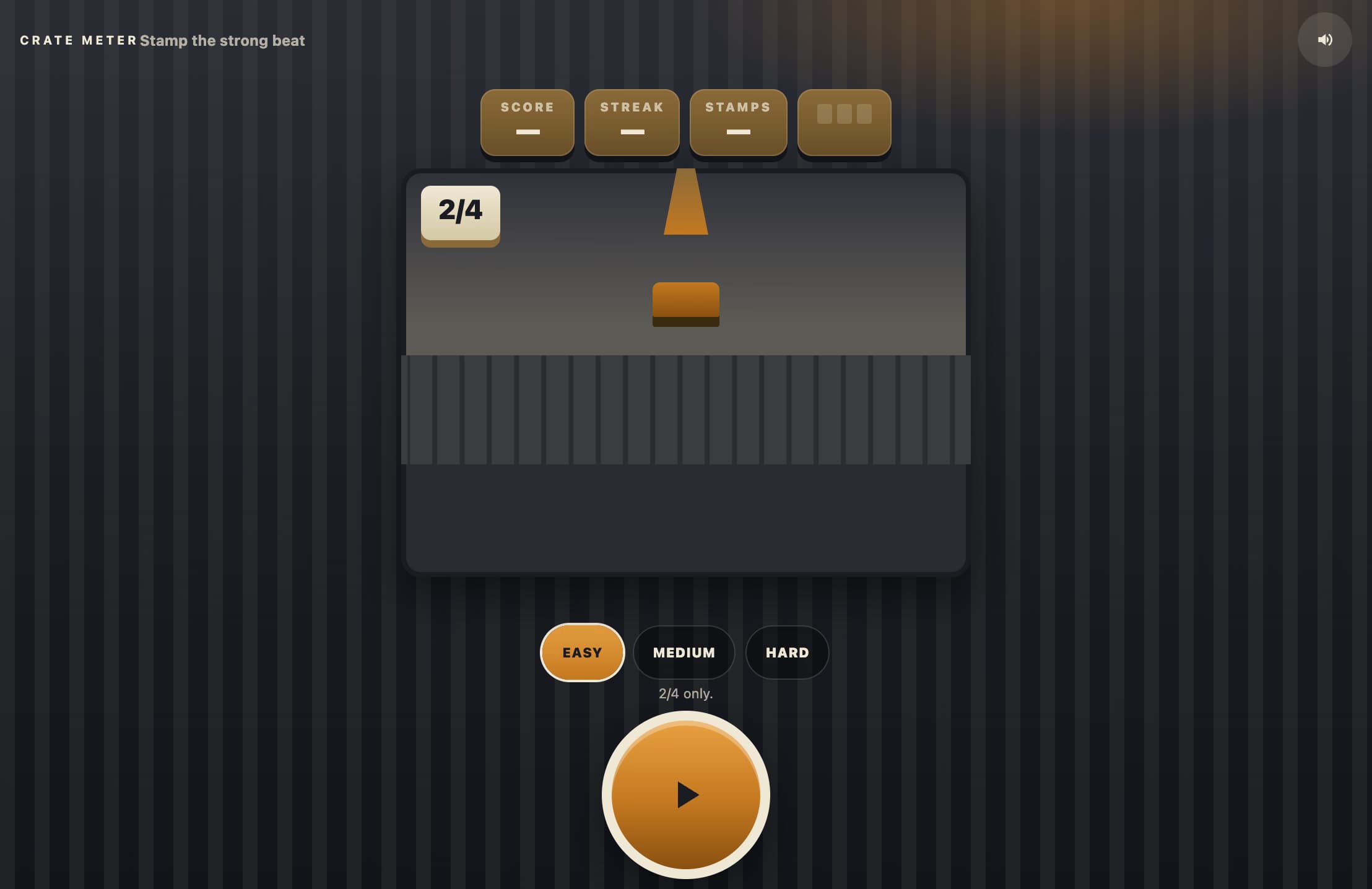 Jogo Stamp do downbeat em 2/4 e 4/4