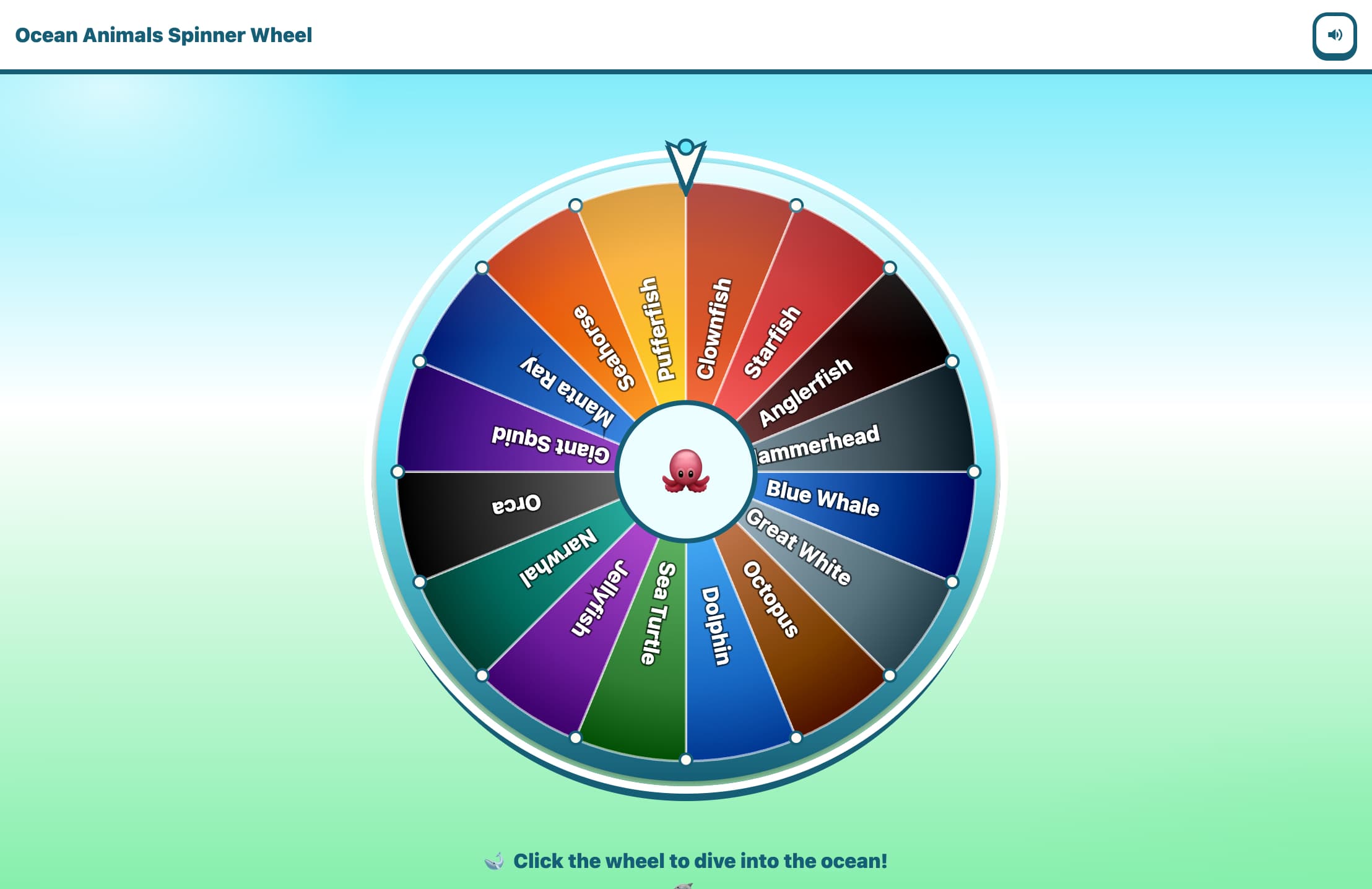 Spinner met Oceaan Dieren