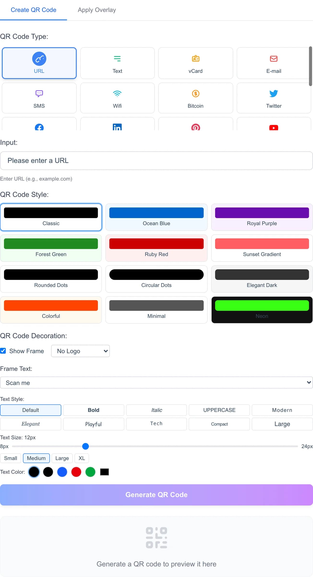 Free Online QR Code Generator & Image Overlay Tool - Generate QR codes and add them to images online for free. Create custom QR codes