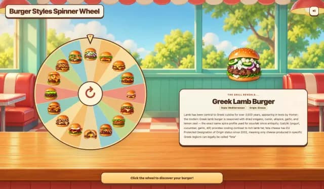 Burger Styles Spinner Wheel