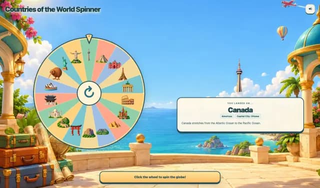 Countries of the World Spinner Wheel