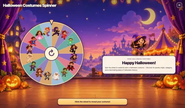 Halloween Costumes Spinner Wheel