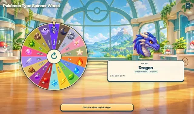 Pokémon Type Spinner Wheel