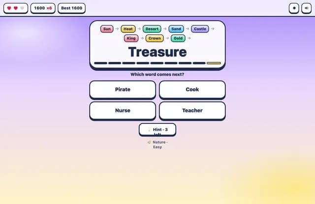 Follow the Chain of Connected Words
