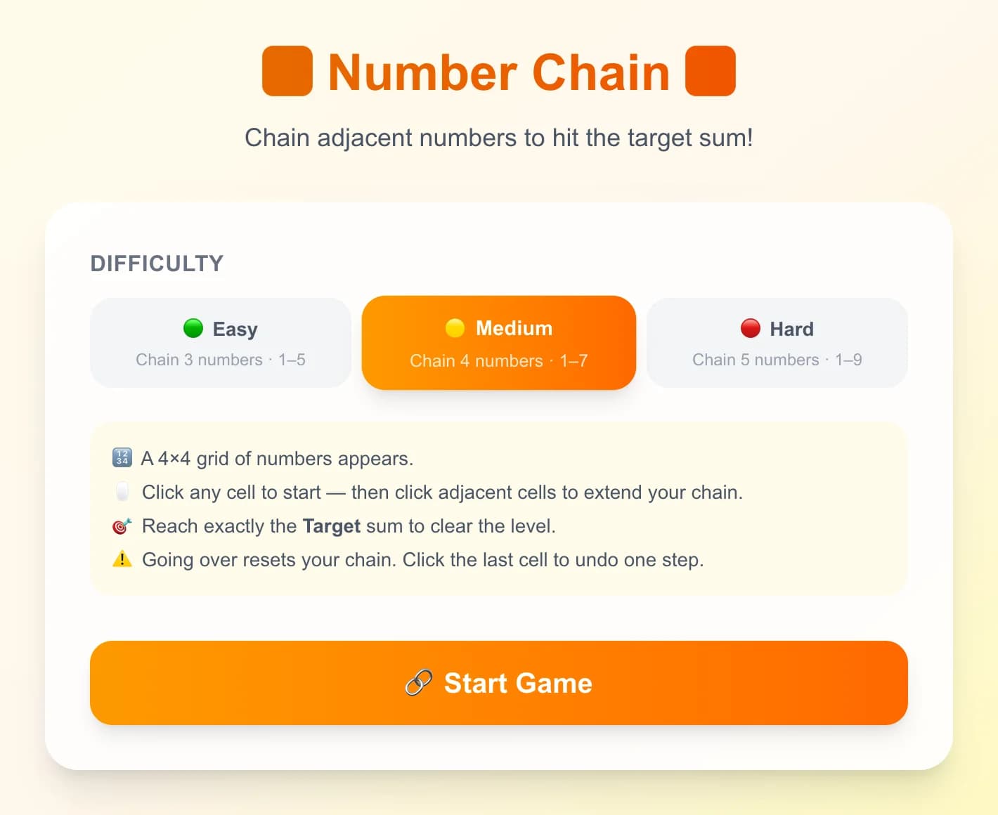 Number Chain - Un joc de trencaclosques matemàtic inspirat en els jocs de paraules: traça un ca