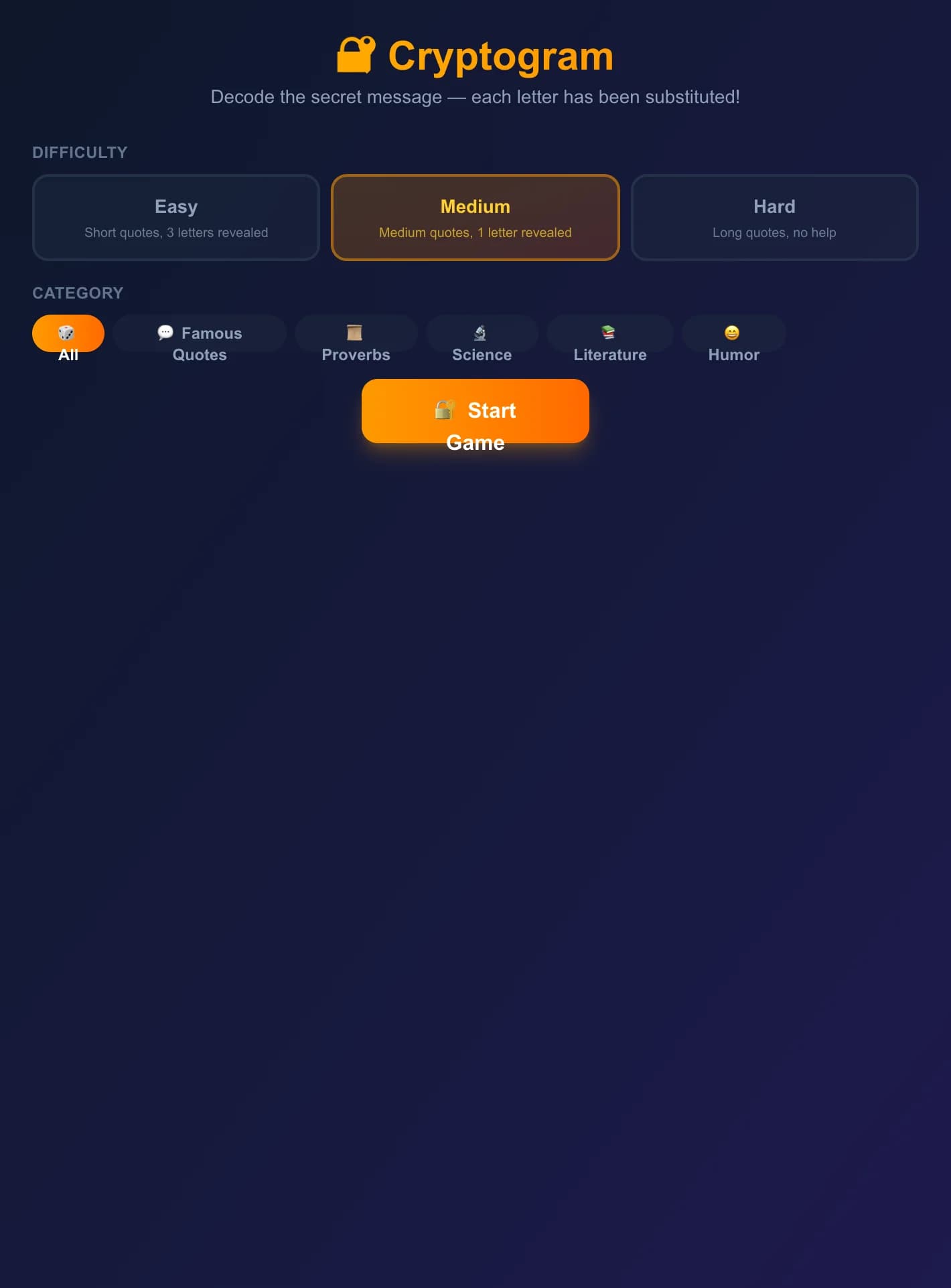 Puzzle de Criptogrames – Descodifica Missatges Secrets Descripant el Codi - Resol puzles de criptogrames descodificant missatges secrets on cada lletra ha e